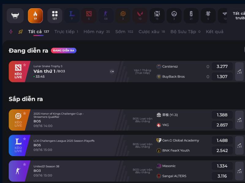 Cá cược E-Sports