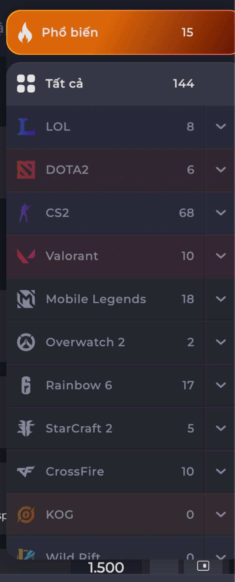 Các trò chơi eSports hỗ trợ tại SBOBET