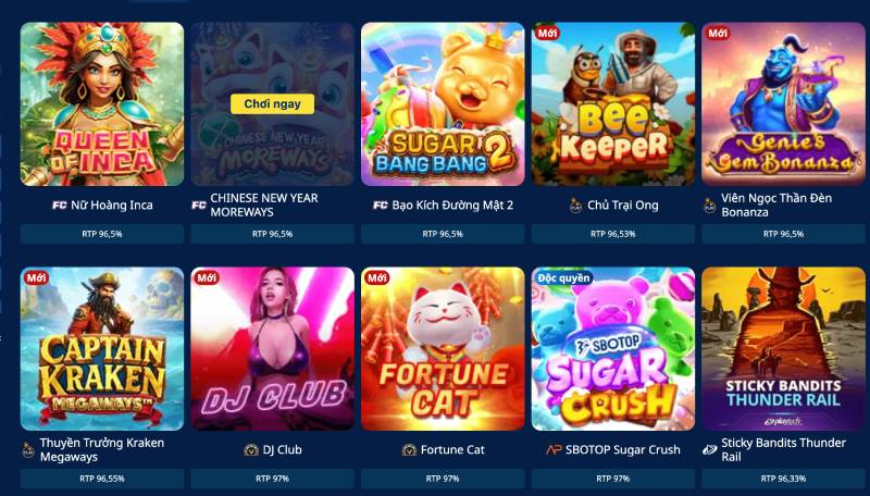 Các trò chơi slot nổi bật