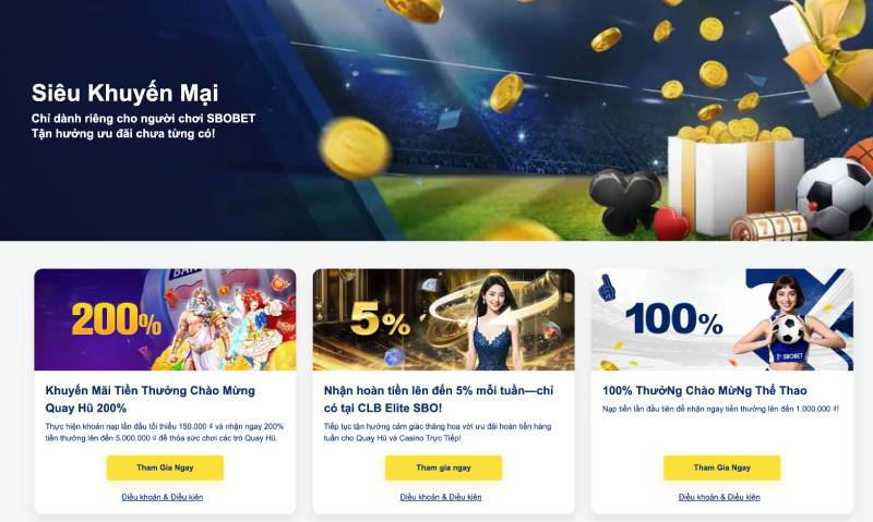 Chương trình khuyến mãi và ưu đãi của SBOBET