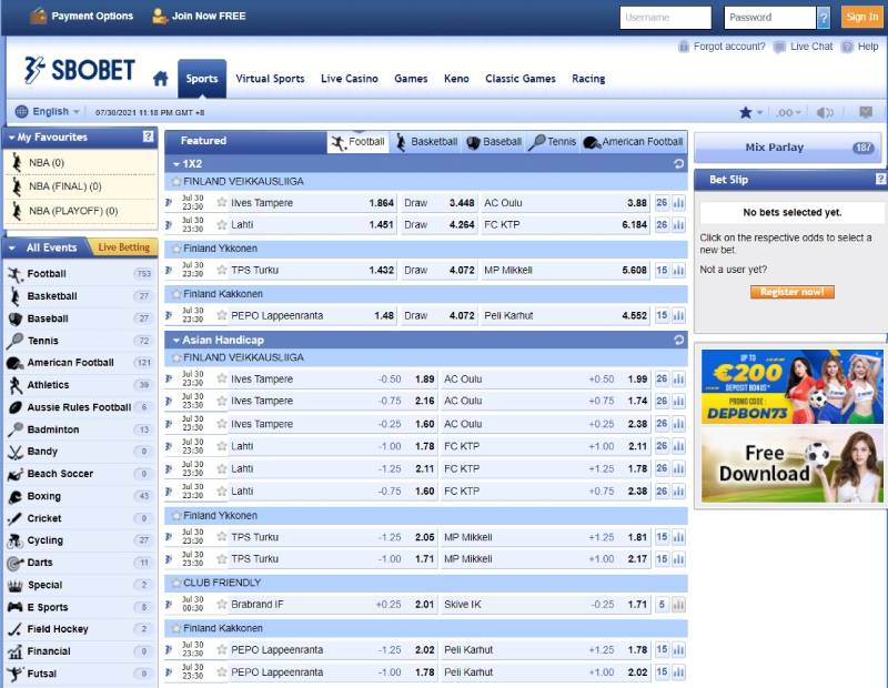 Điều kiện tham gia cá cược tại SBOBET