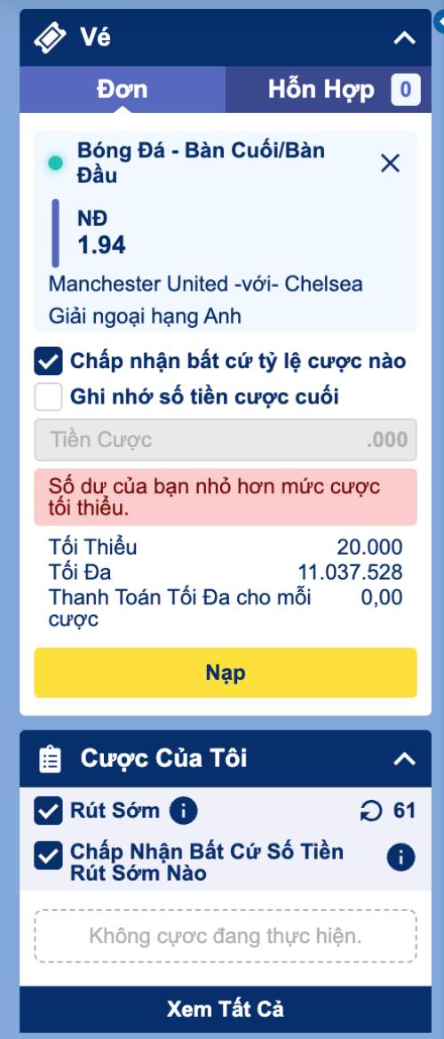 Tính dễ chơi của kèo bàn đầu/bàn cuối